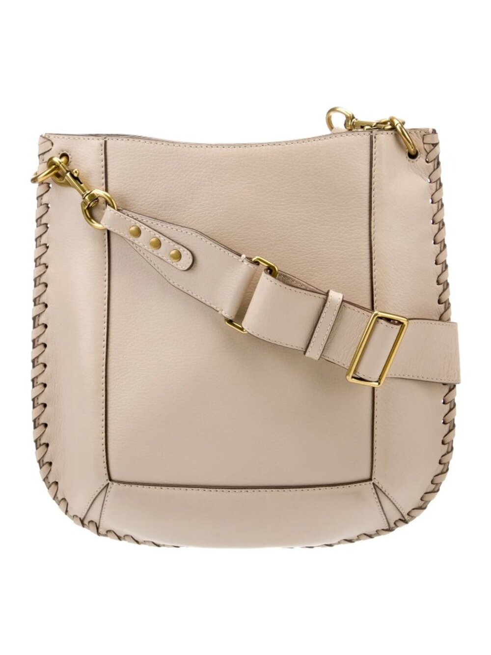 Isabel Marant Oskan Leather Bag – Beige Whipstitched